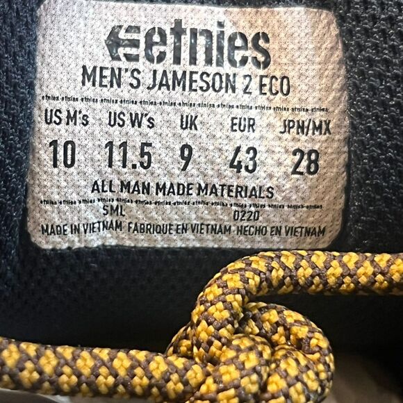 Ethnies Jamison 2 Eco Mens Shoes Size 10 Skater Boat Bellows Tongue Earthy Tree - Picture 13 of 15